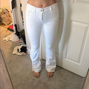 INC International Concepts Women's Flare White Jeans